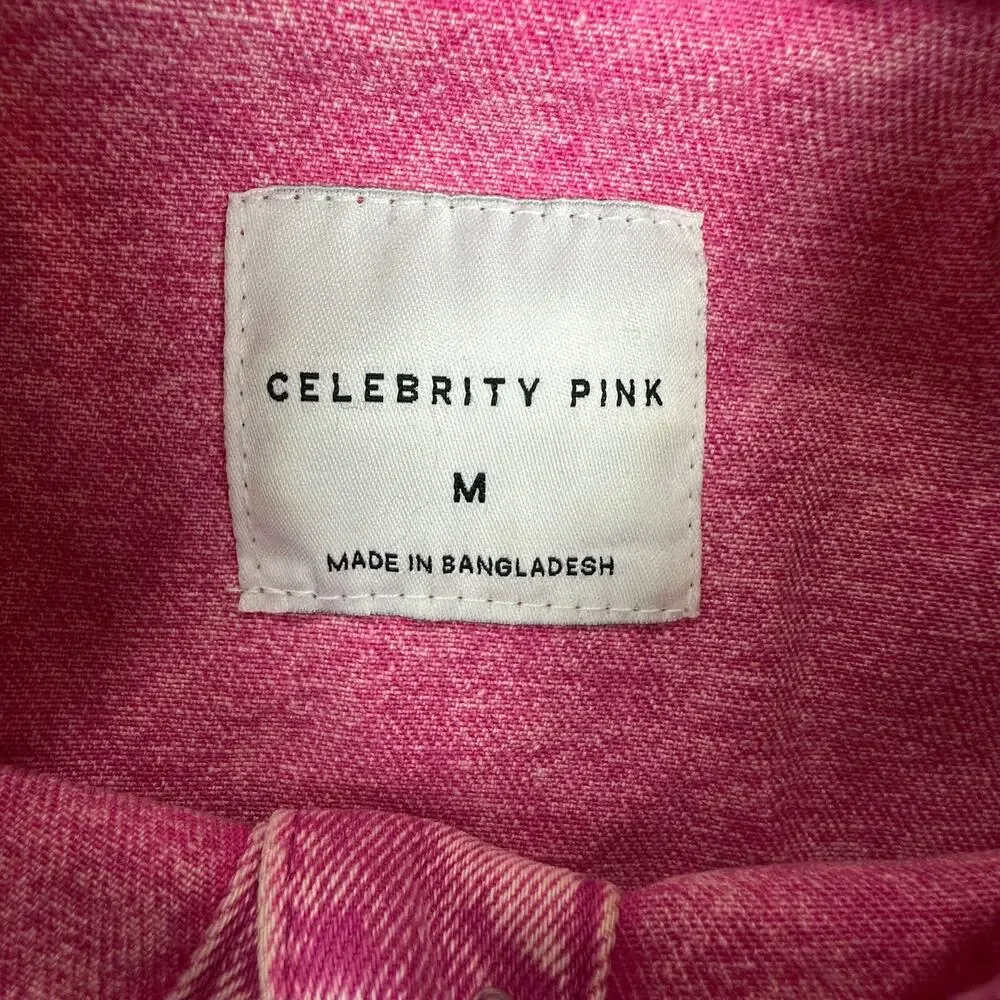 Celebrity Pink Women's Button Up Jeans Shirt Collared Long Sleeves Size M - Picture 9 of 16